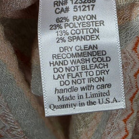 Michael Lauren M Chevron Stripe Button Front Long Sleeve - Picture 7 of 9